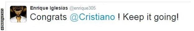 Enrique Iglesias tweet
