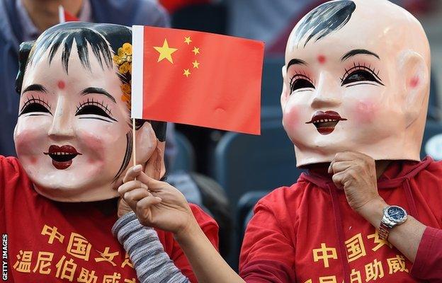 China fans during the Fifa Women's World Cup