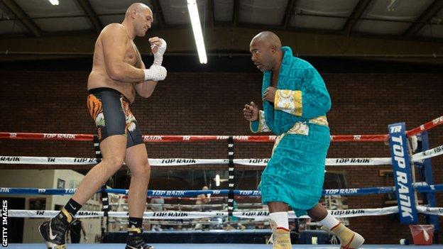 Tyson Fury and his coach SugarHill Steward