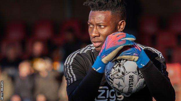 Andre Onana in action for Ajax