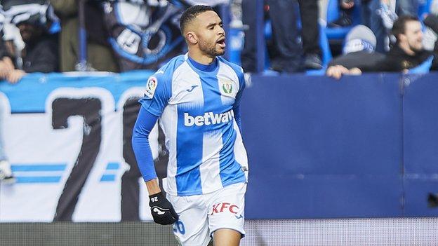 Morocco's Youssef En-Nesyri celebrates a goal for Leganes