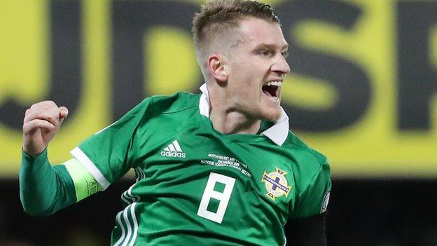 Delight for captain Steven Davis as he doubles the lead with his 12th international goal