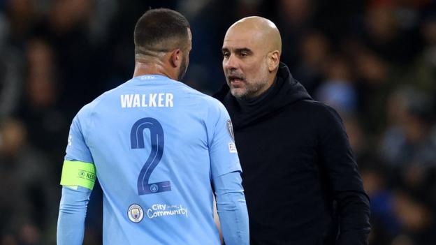 Pep Guardiola and Kyle Walker