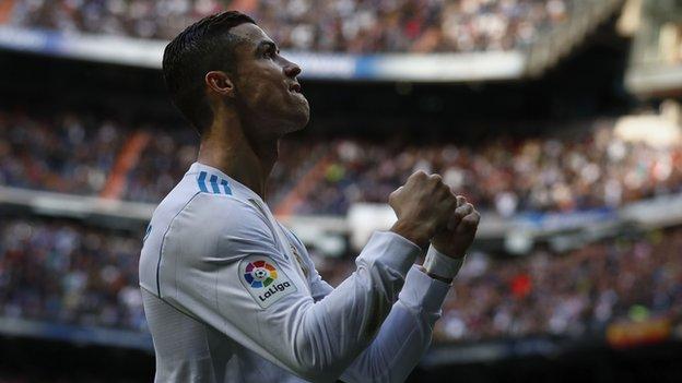 Cristiano Ronaldo celebrates for Real Madrid