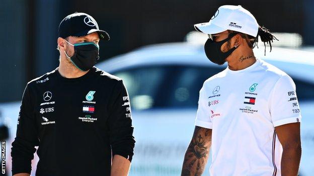 Valtteri Bottas and Lewis Hamilton