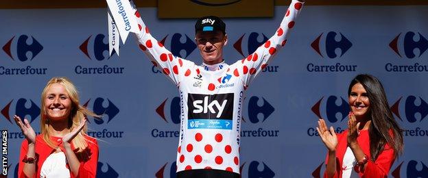 Chris Froome had worn the polka dot jersey since stage 10