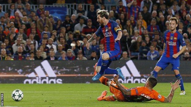 Lionel Messi hits hat-trick as Barcelona thrashes Manchester City on  Guardiola's Nou Camp return