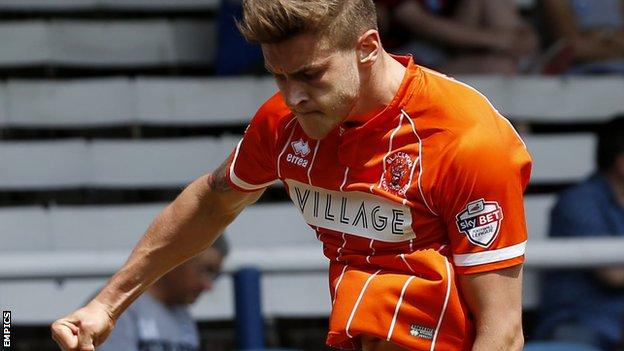 Blackpool striker Jacob Blyth