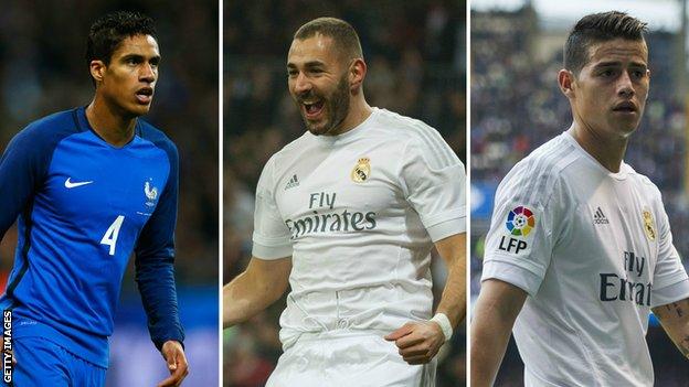 Varane, Benzema and Rodriguez