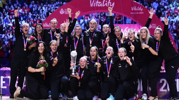 New Zealand celebrate winning netball World Cup