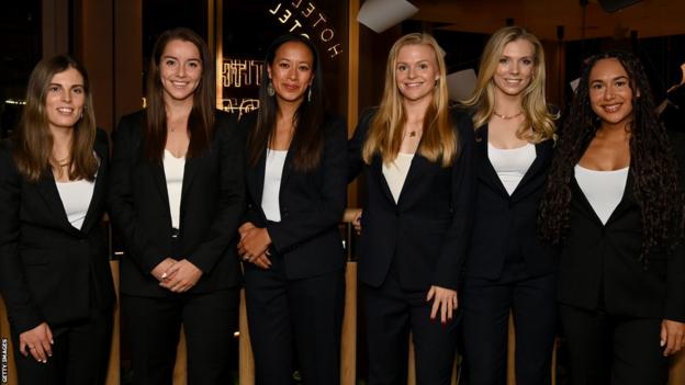 Maia Lumsden, Jodie Burrage, Anne Keothavong, Harriet Dart, Katie Boulter and Heather Watson of Great Britain