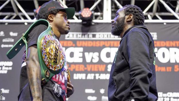 Errol Spence and Terence Crawford face off