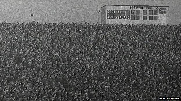 A shot of the crowd at the 1964 Murrayfield match