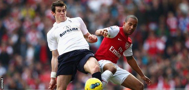 Saints old boys Gareth Bale and Theo Walcott in action for Spurs and Arsenal