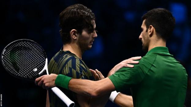 Melhores momentos Novak Djokovic x Taylor Fritz pelo ATP Finals (2-0)