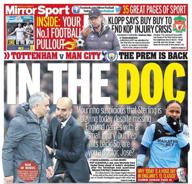 Saturday's back pages BBC Sport