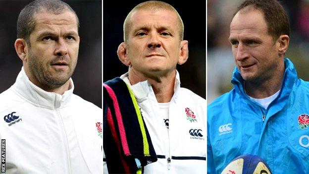 Andy Farrell, Graham Rowntree and Mike Catt