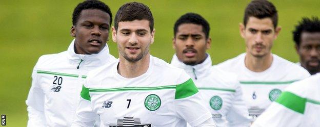 Nadir Ciftci in training with Celtic
