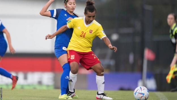 An action shot from PNG v Philippines