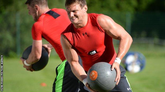 Dan Biggar in Wales' Rugby World Cup training camp in Switzerland