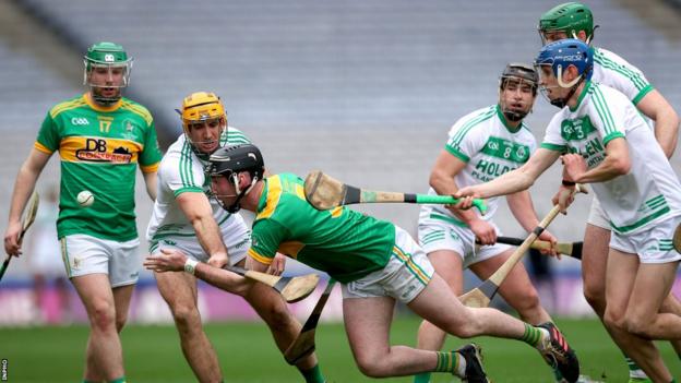 Ballyhale's Colin Fennelly battles with Dunloy's Ryan McGarry at Croke Park