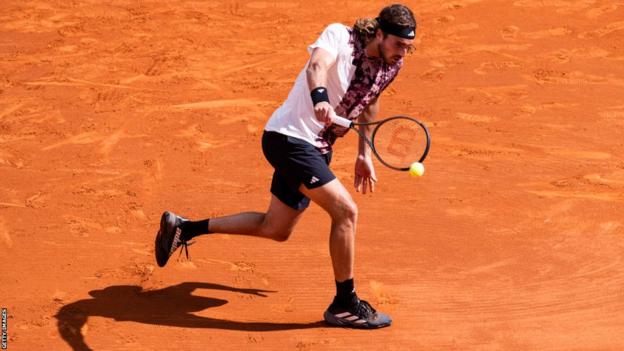 Stefanos Tsitsipas on court at the Monte Carlo Masters