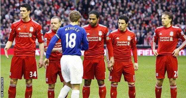Phil Neville did not win any of his eight appearances at Anfield as an Everton player but with Manchester United he won six games there between 1997 and 2005