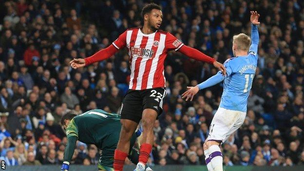 Lys Mousset's goal was ruled out for Sheffield United against Manchester City on Sunday