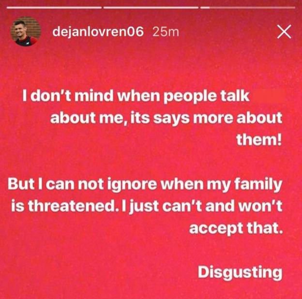 Dejan Lovren's Instagram post