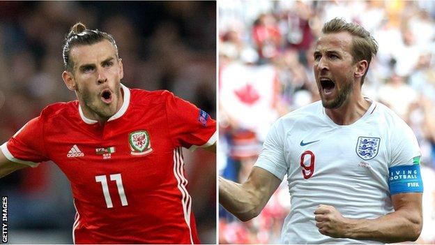 Wales international Gareth Bale (left) and England forward Harry Kane