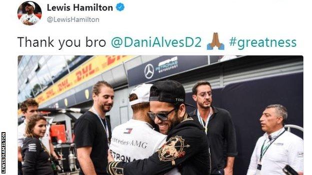 Lewis Hamilton and Dani Alves