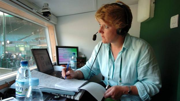 Clare Balding presenting at Wimbledon