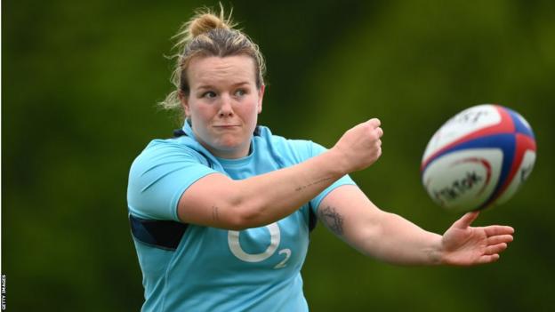 Lark Davies during England training