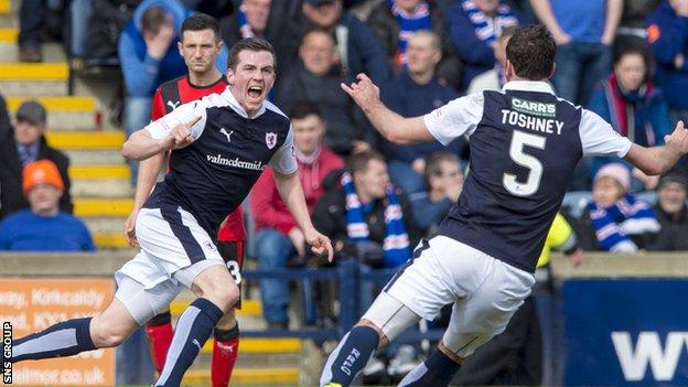 Raith Rovers held champions Rangers to a 3-3 draw at Stark's Park earlier this month