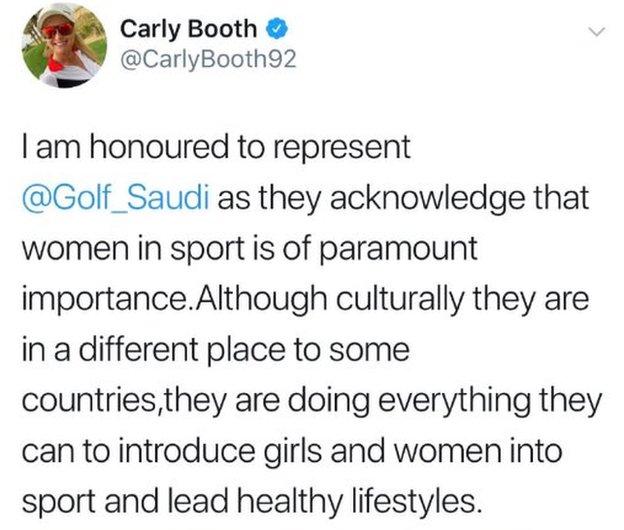 Carly Booth Tweet