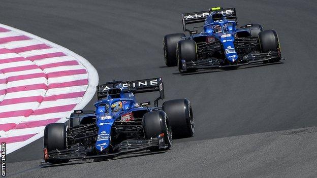Alpine's F1 cars in action