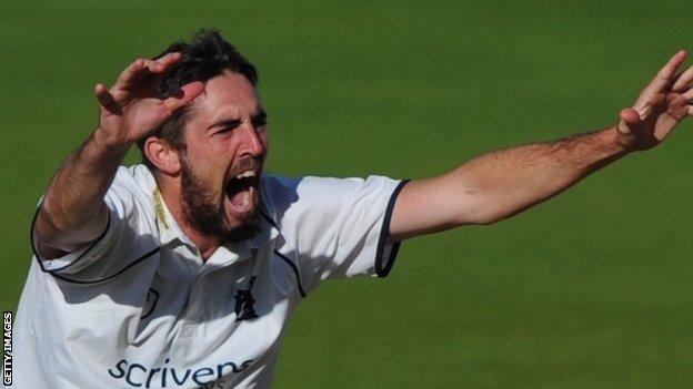 Warwickshire bowler Ryan Sidebottom has taken 45 career first-class wickets