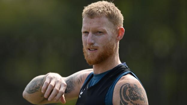 Ben Stokes in training with England