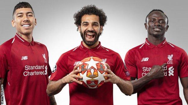 Le Trio De Liverpool Roberto Firmino, Mohamed Salah Et Sadio Mane