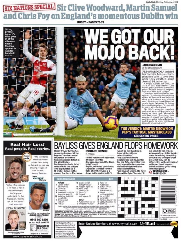 Monday's papers - BBC Sport