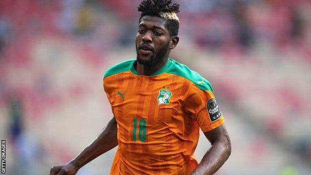 Ibrahim Sangare celebrates a goal for Ivory Coast
