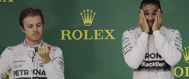 Nico Rosberg and Lewis Hamilton