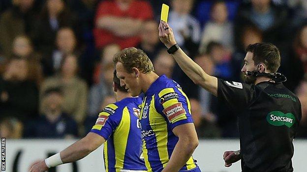 Ben Westwood shown the yellow card
