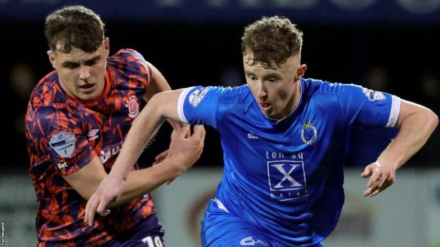 Action from the first half of Linfield's win at Dungannon Swifts