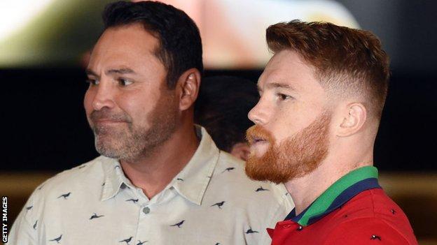 Oscar de la Hoya and Saul 'Canelo' Alvare