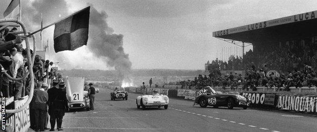 The aftermath of the 1955 Le Mans disaster