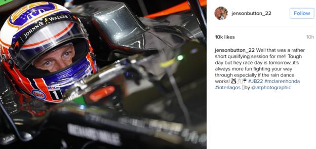 Jenson Button Instagram page