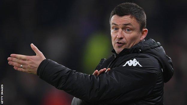 Leeds United boss Paul Heckingbottom gesticulates from the sidelines
