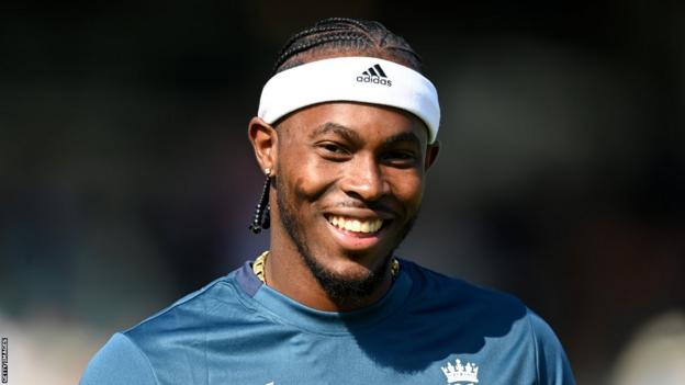 Jofra Archer during an internet session with England