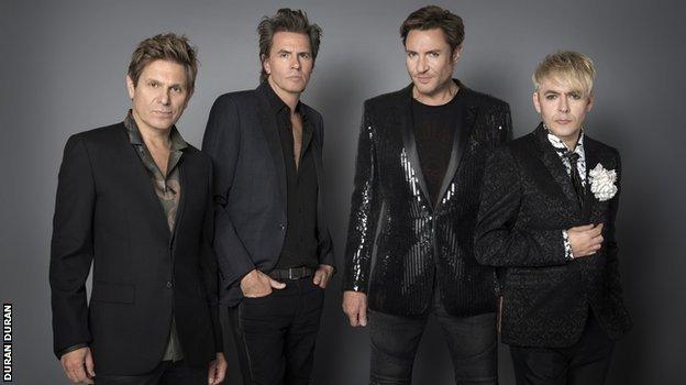 Duran Duran (L-R): Roger Taylor, John Taylor, Simon Le Bon and Nick Rhodes